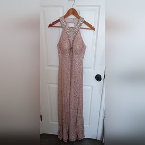 Gorgeous sequined pink blush evening dress or maid of honor size 6